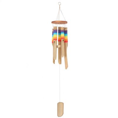 Bamboo Windchime With Rainbow Colours